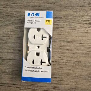 2 Eaton Arrow Hart Standard Duplex Receptacle 20A TRCR20W-BX-LW NEW